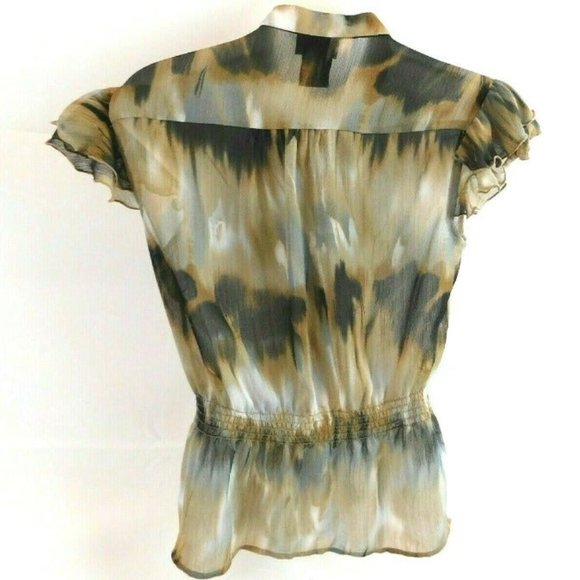 Speak 2 Me Ruffled Sleeve Front Top Med - Picture 3 of 12